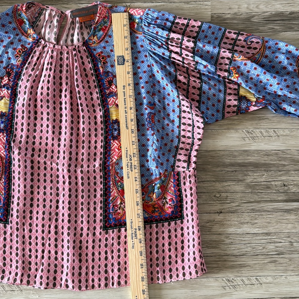 BHANUNI by JYOTI Emilia Beaded Peasant Blouse Shirt Boho Current $176 Current - Picture 11 of 16